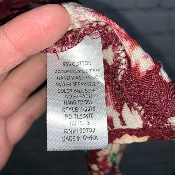 UMGEE Flirty Floral Burgundy Mini Dress Women's S - Picture 3 of 7